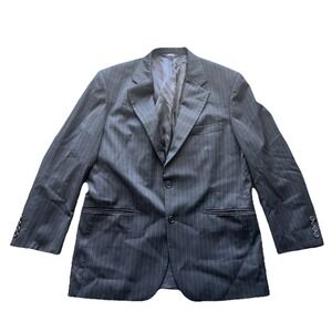 Brooks Brothers 1818 Madison Blazer Mens 40S 34W Black Pinstripe 2 Button Jacket